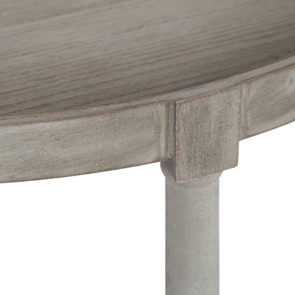 Bellport Rustic Gray Demilune Console with Dual-Tier Storage