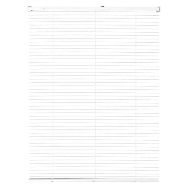 Mini Blinds, 34" W x 48" H, 1" Slat Size, Cordless Horizontal Light Filtering Mini Blind, Light Adjustment, White