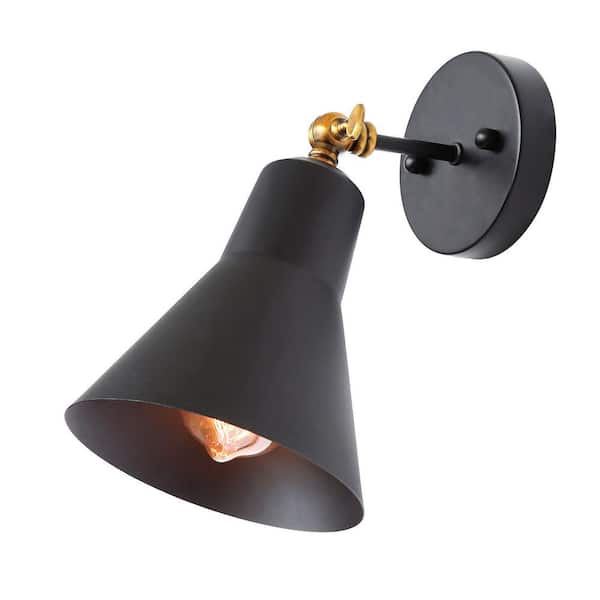 Laluz Vintage Inspired 1 Light Matte, Swing Arm Wall Sconce Hardwired