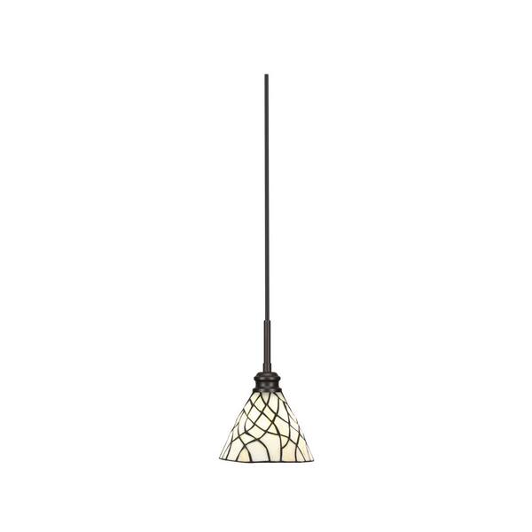Unbranded Albany 60-Watt 1-Light Espresso Pendant Mini Pendant Light Sandhill Art Glass and Light Bulb Not Included