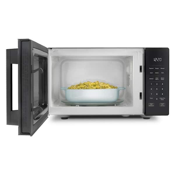 19 in. Electric Countertop Microwave in Black with 0.9 cu. ft. Capacity