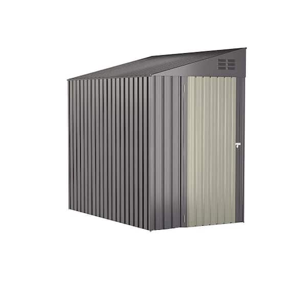 4 ft. W x 7 ft. D Dark Gray Metal Shed with Vents (28 sq. ft.)