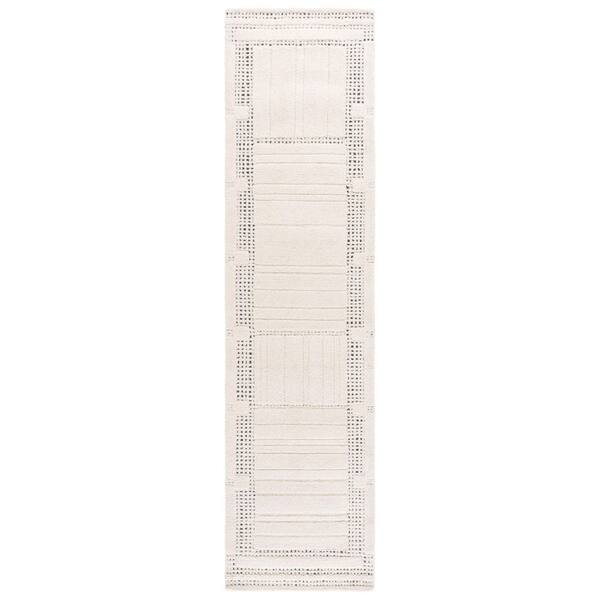 Harvest 2 ft. x 9 ft. Ivory Grid Runner Rug