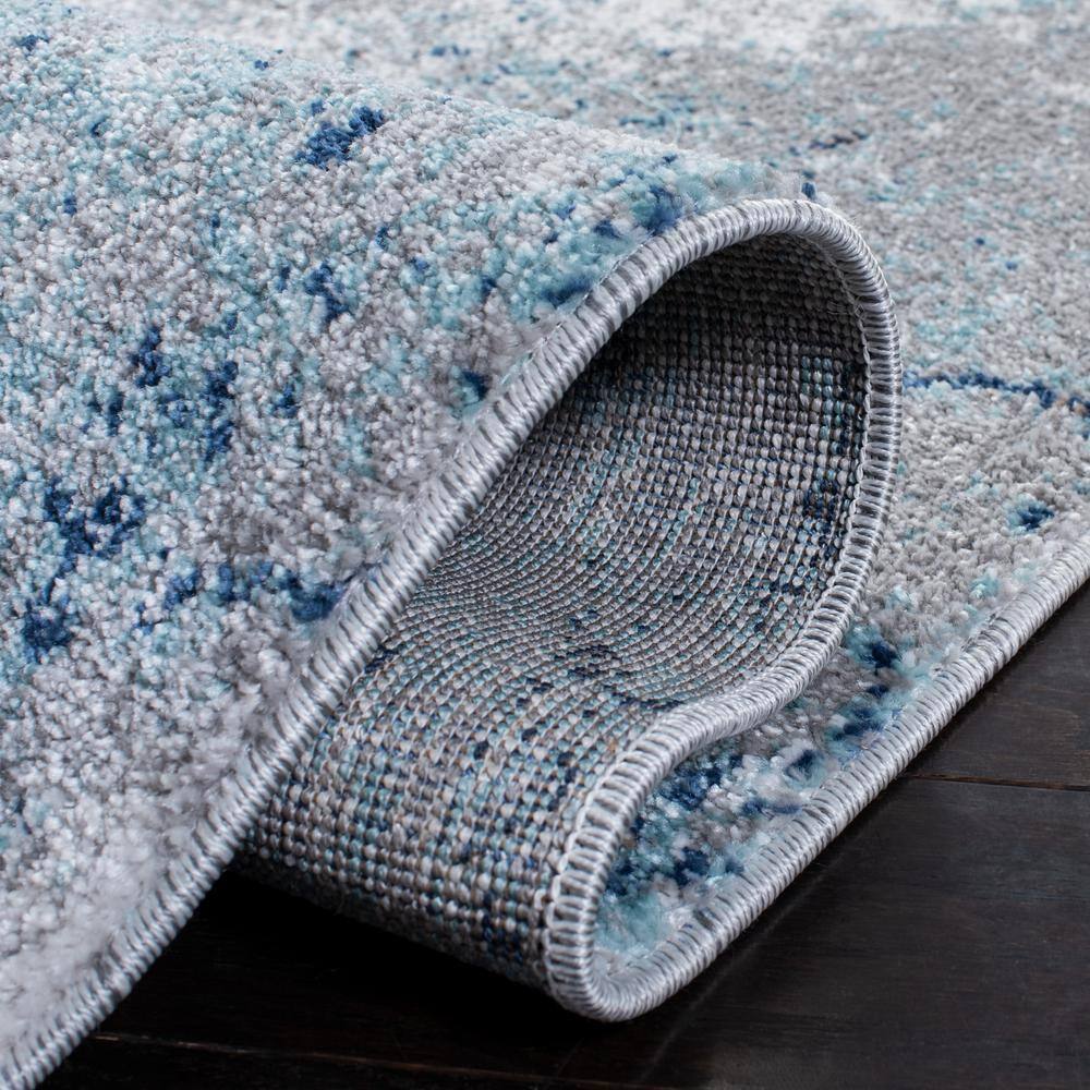 Abstract Blue Elegance 8' x 10' Synthetic Area Rug
