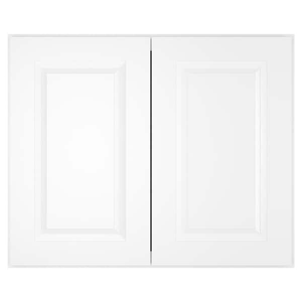 HOMEIBRO 30-in W X 24-in D X 24-in H in Raised PanelWhite Plywood Ready to Assemble Wall Bridge Kitchen Cabinet with 2 Doors