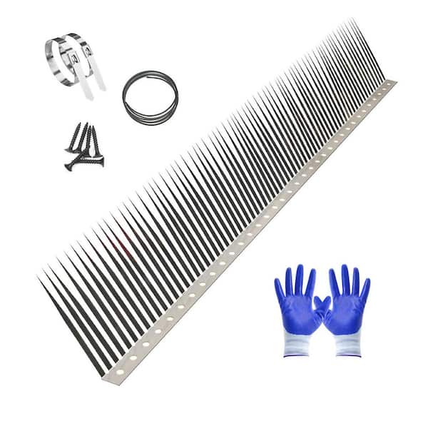 80-inch Stainless Steel Non-Electric Squirrel Spikes for Bird Feeder Poles, Trees, and Fences, 3.5-Inch Spikes (1-Pack)