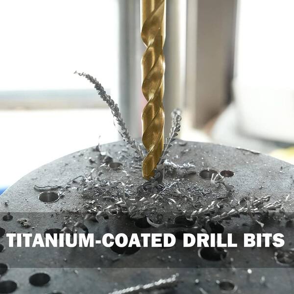 99 Pcs Titanium Coated High Speed Steel Twist Drill Bit Set with