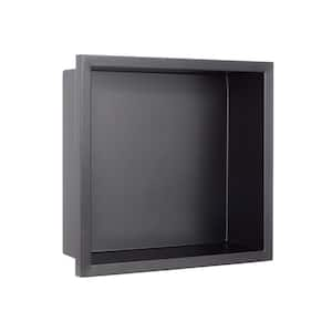 13 in. W x 14 in. H x 4 in. D Stainless Steel Shower Niche in Matte Black