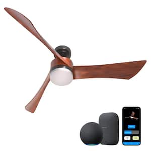 54 in. LED Indoor 3-Blade Reversible Smart Ceiling Fan with Light Kit (Works with Tuya Smart,Alexa and Google Assistant)