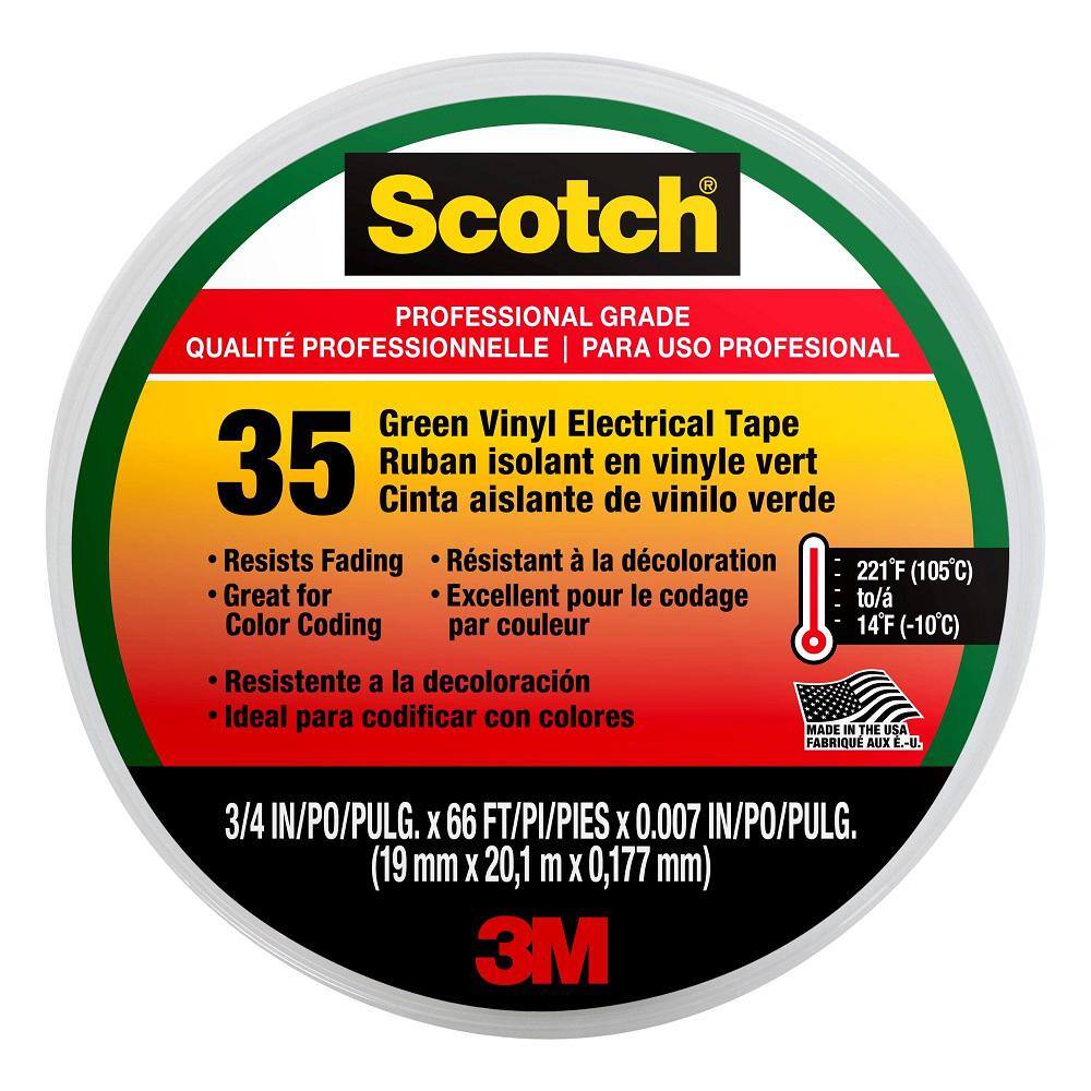 Reviews For 3m 3 4 In X 66 Ft X 0 007 In 35 Vinyl Electrical Tape Green Dl 10 The Home Depot