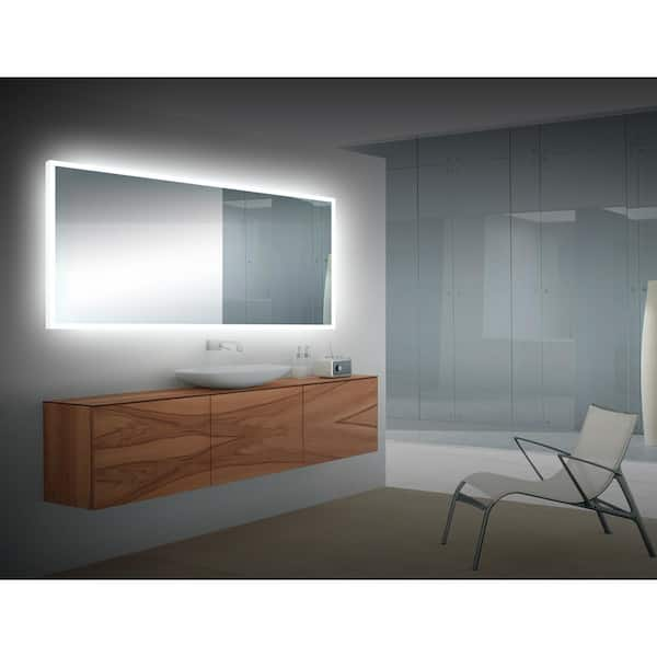 Front-Lighted LED Bathroom Vanity Mirror: 48 x 48 - Square – Mirrors &  Marble