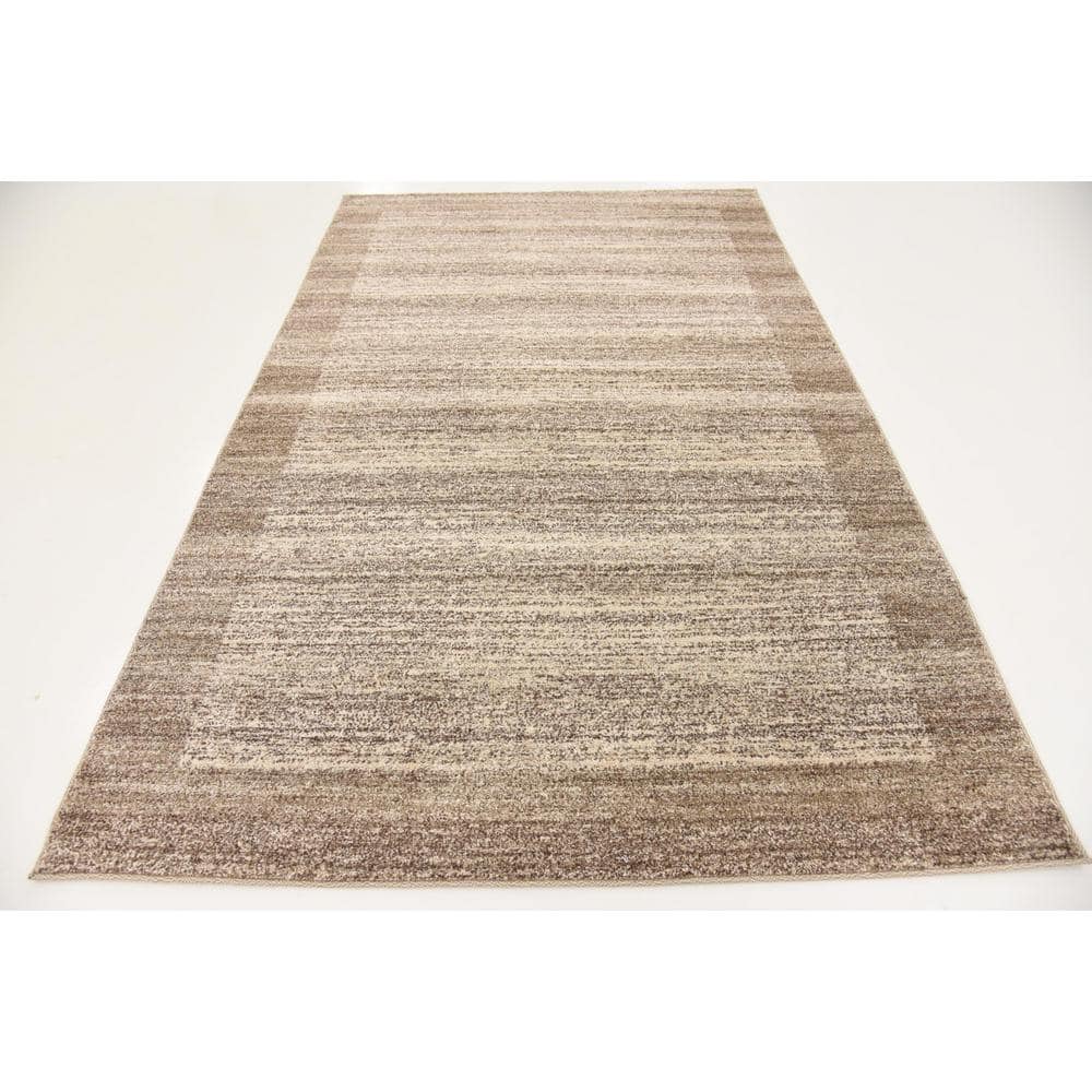 Modern Beige & Ivory Easy-Care Synthetic Area Rug - 5' x 8'