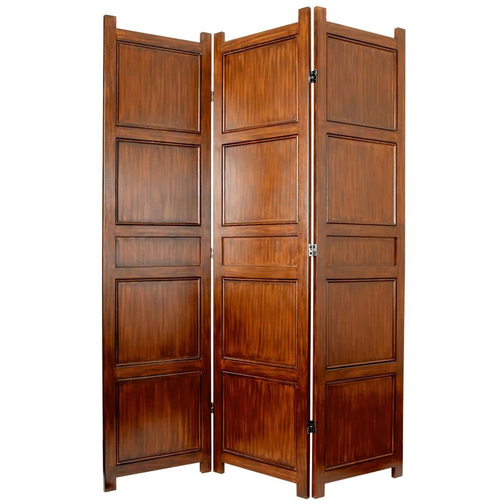 74" Tall Warm Oak 3-Panel Shoji Room Divider