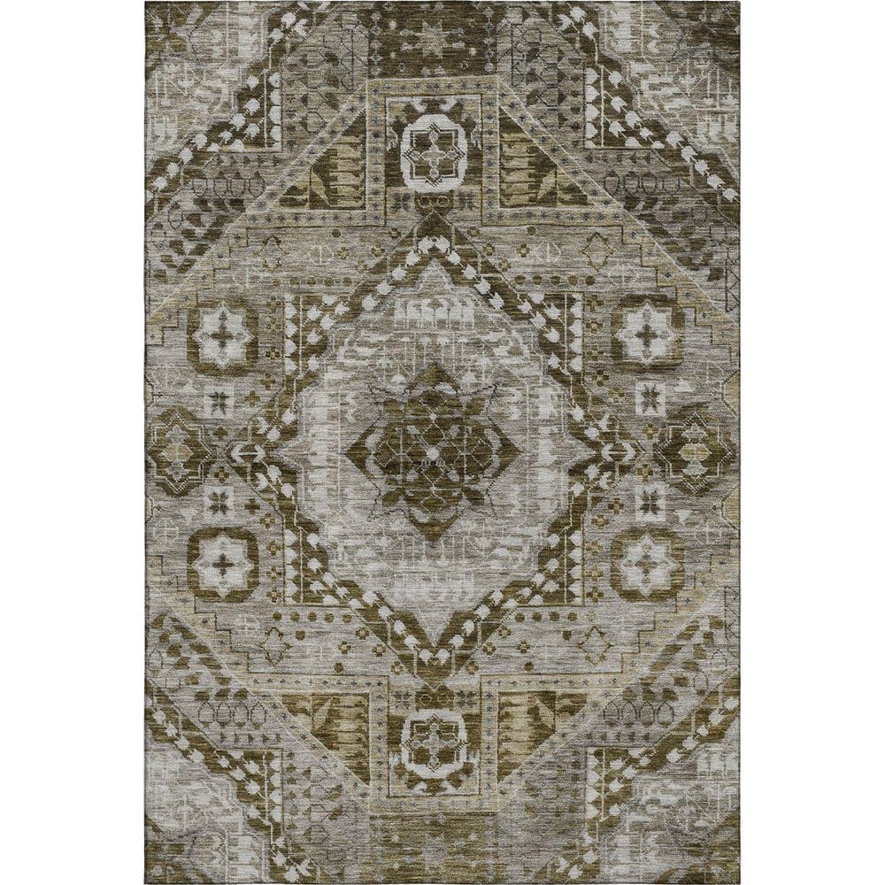 Mayfield Premium Machine Washable Abstract AMF1924 Khaki 3 ft. x 5 ft. Area Rug price history on PriceWatchPro