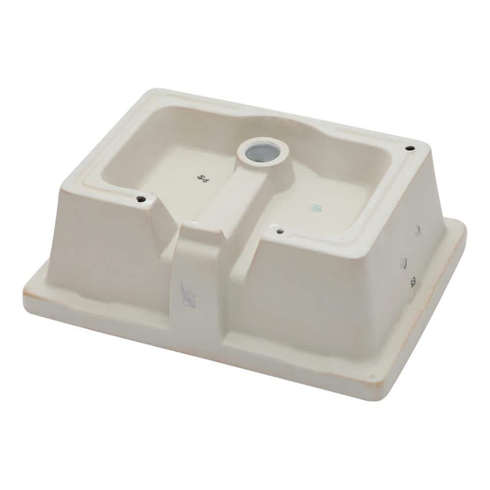Hewei 14'' White Ceramic Rectangular Undermount Bathroom Sink