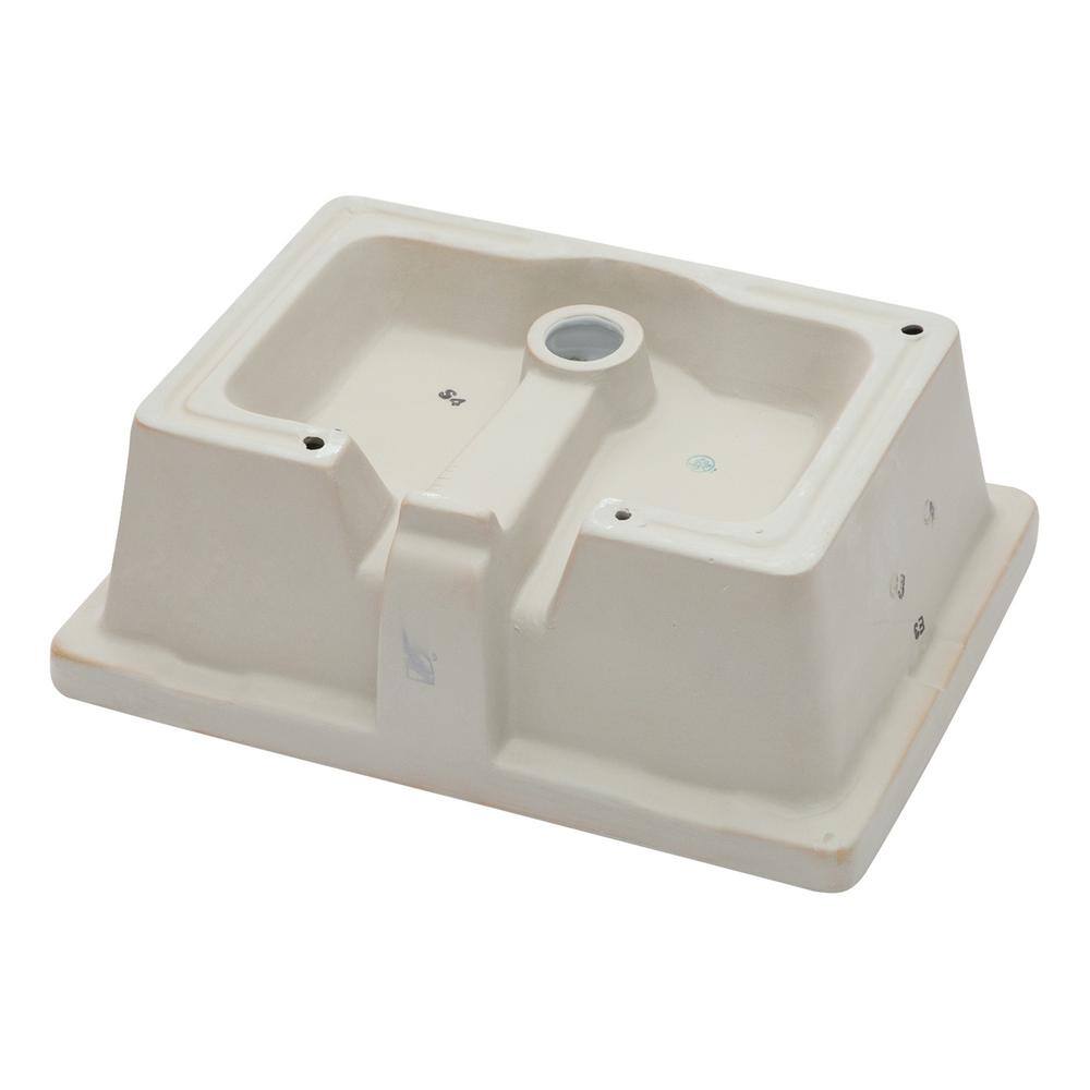 22" White Ceramic Rectangular Undermount Bathroom Sink with Overflow