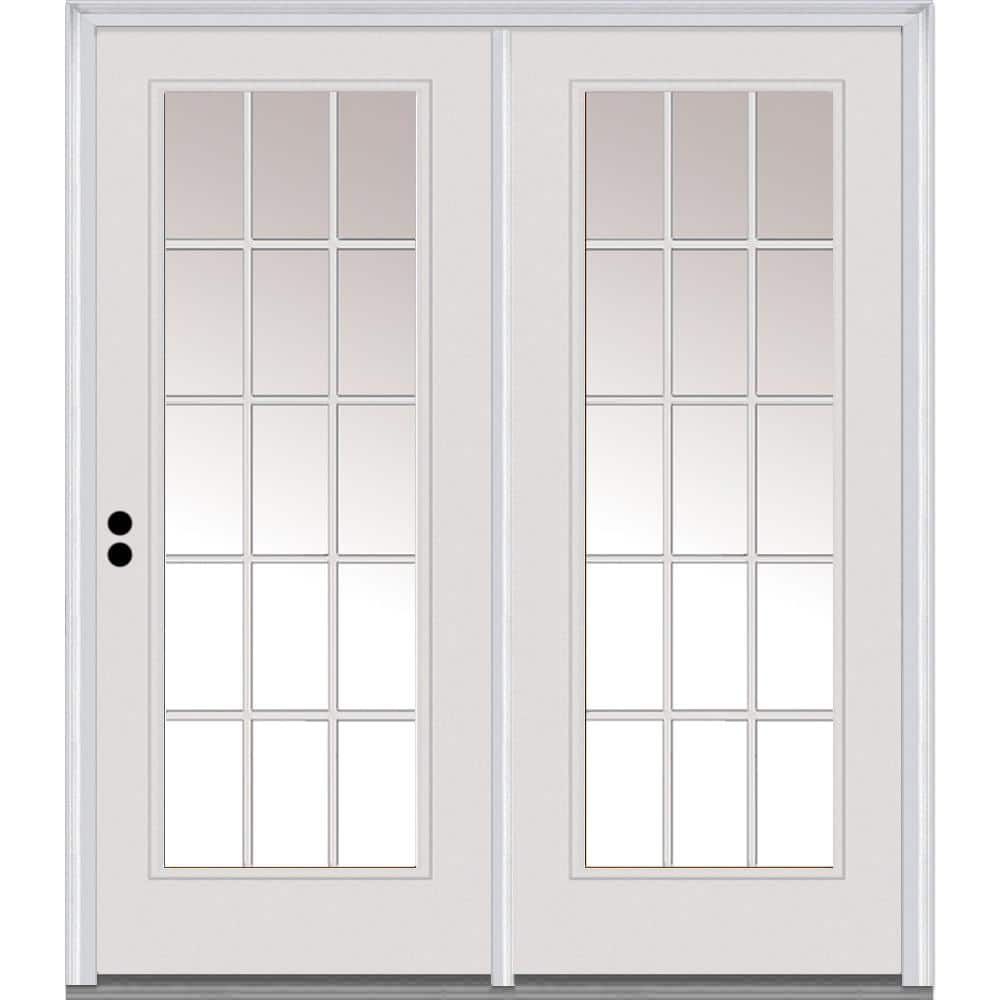 TRUfit 71.5 in. x 79.5 in. Right-Hand Inswing 15 Lite Dual Pane Clear Glass Primed Steel Double Prehung Patio Door price history on PriceWatchPro