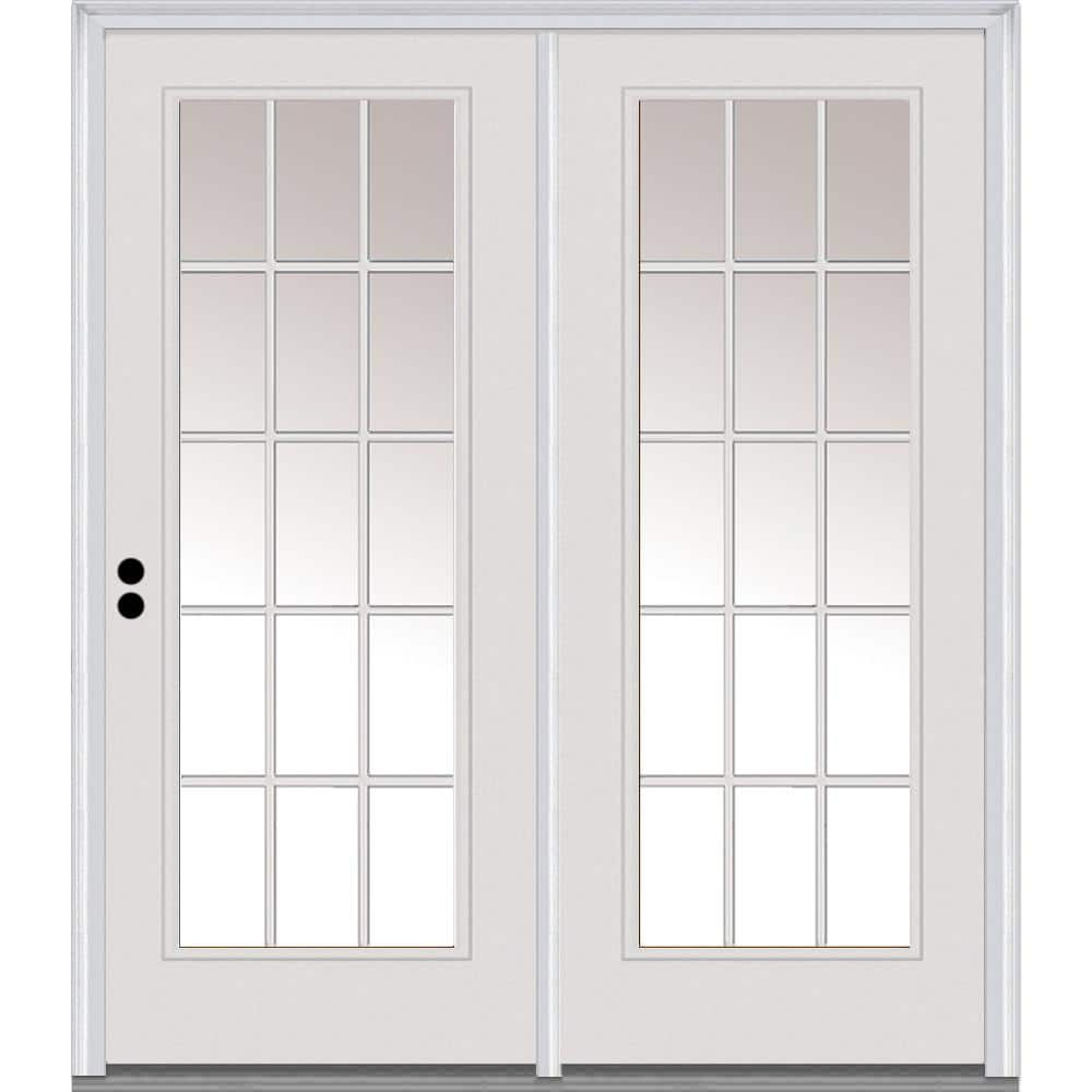 MMI Door 68 in. x 80 in. Full Lite Primed Steel Stationary Patio Glass ...