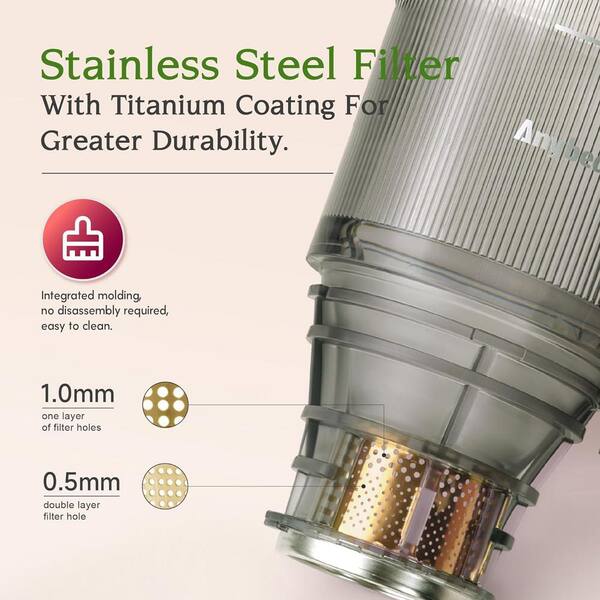 Cold Pess Juice, 200W Masticating Slow Juice 4.3" Lage
