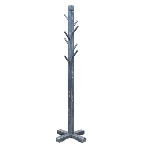 Rena Blue Coat Rack with 8 Wood Stems