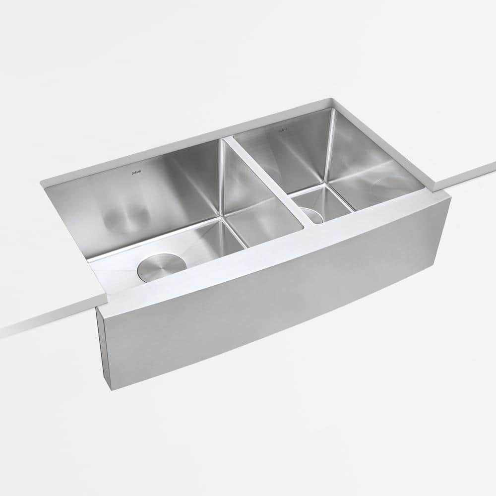 33'' Brushed Stainless Steel Double Bowl Farmhouse Sink