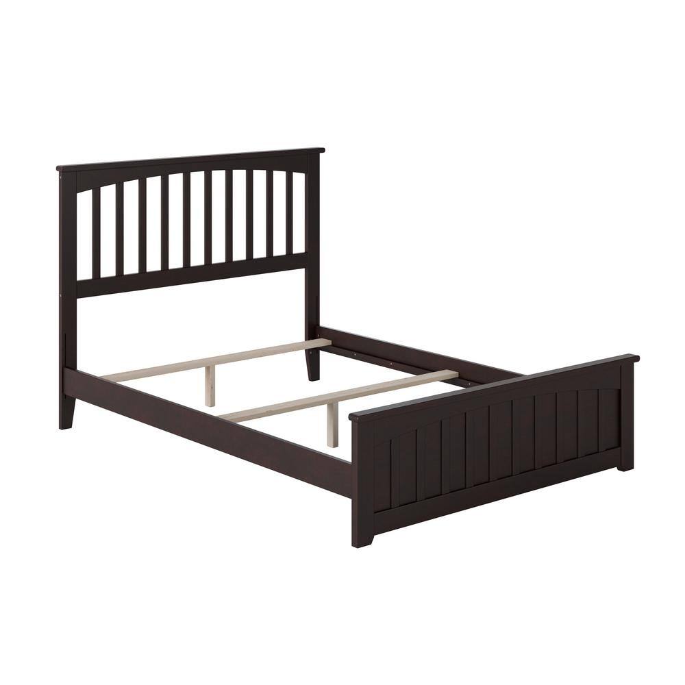 Espresso Full Mission Wood Platform Bed with Headboard