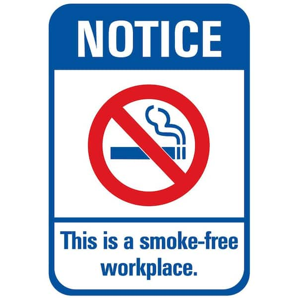 Hillman 7 in. x 10 in. Notice Smoke Free Work Sign 843420 - The Home Depot