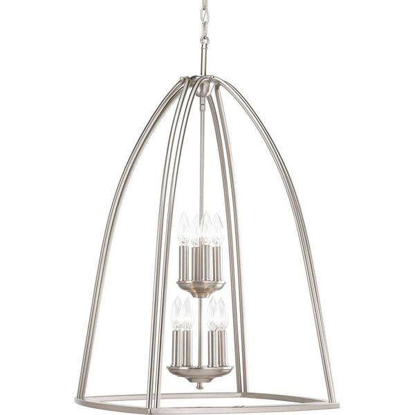 Progress Lighting Tally Collection 8-Light Brushed Nickel Chandelier
