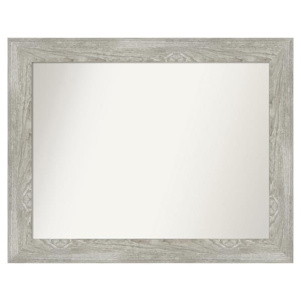 Amanti Art Dove Greywash 38 in. x 30 in. Custom Non-Beveled Distressed Recyled Polystyrene Bathroom Vanity Wall Mirror
