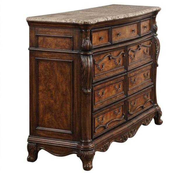 Lark Transitional Style 9-Drawer 70 in. Antique Dark Oak Dresser