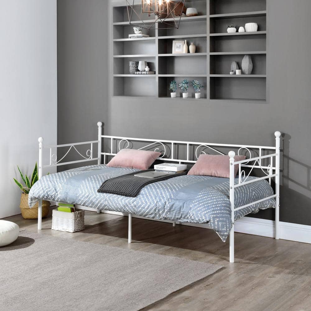 Homy Casa Sorosis White Twin Metal Daybed