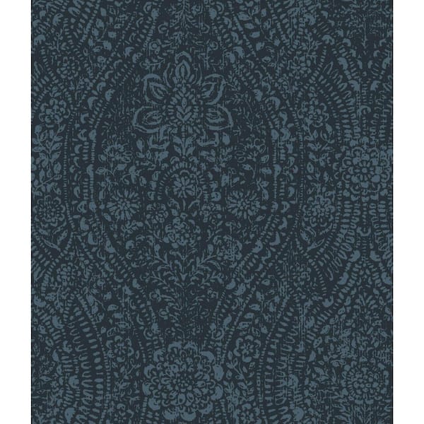 Ornate Ogee Dark Blue PEEL & STICK Wallpaper