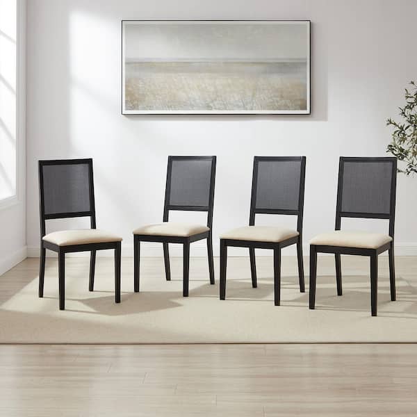 CROSLEY FURNITURE Greer Black Cushioned Dining Chair Set of 4