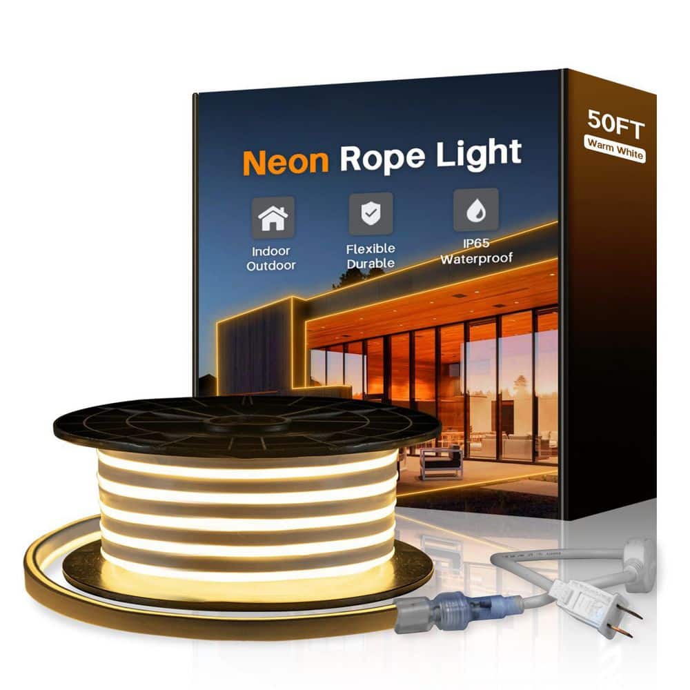 BIBIVIS 50-ft. Integrated LED Warm White Neon Rope Light