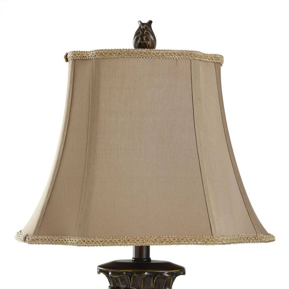 Bronze Gourd Shape Table Lamp with Bell Shade