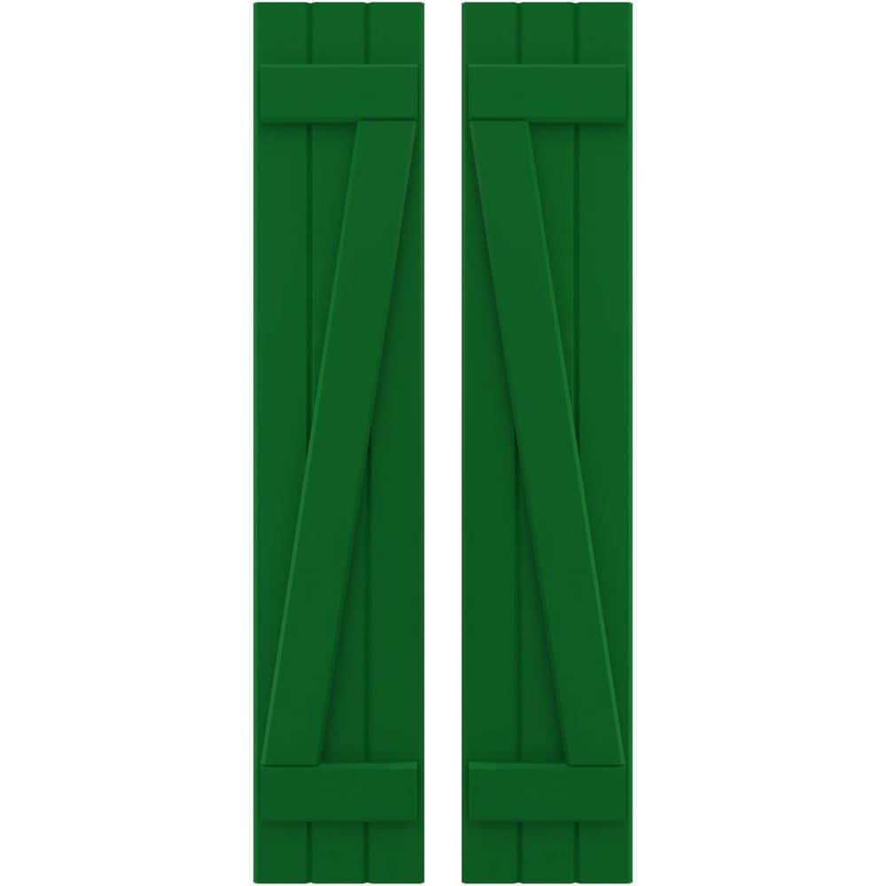 10-1/2 in. W x 56 in. H Americraft 3-Board Exterior Real Wood Joined Board and Batten Shutters in Viridian Green w/Z-Bar price history on PriceWatchPro