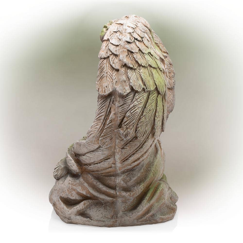Stone Guardian Angel Garden Statue with Solar Power
