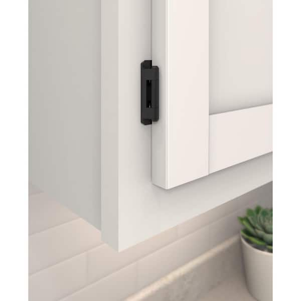 Matte Black 1/2 in. (13 mm) Overlay Self-Closing, Partial Wrap Cabinet Hinge (2-Pack)