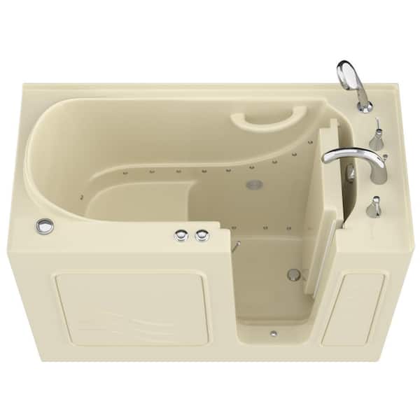Universal Tubs HD Series 26 in. x 53 in. Right Drain Quick Fill Walk-In Air Tub in Biscuit