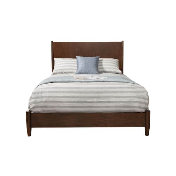 HomeRoots Brown Wood Frame King Panel Bed