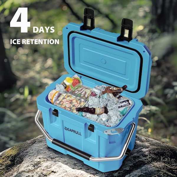 Denjol Light Blue 30 qt. Portable Chest Cooler with Lid Lock