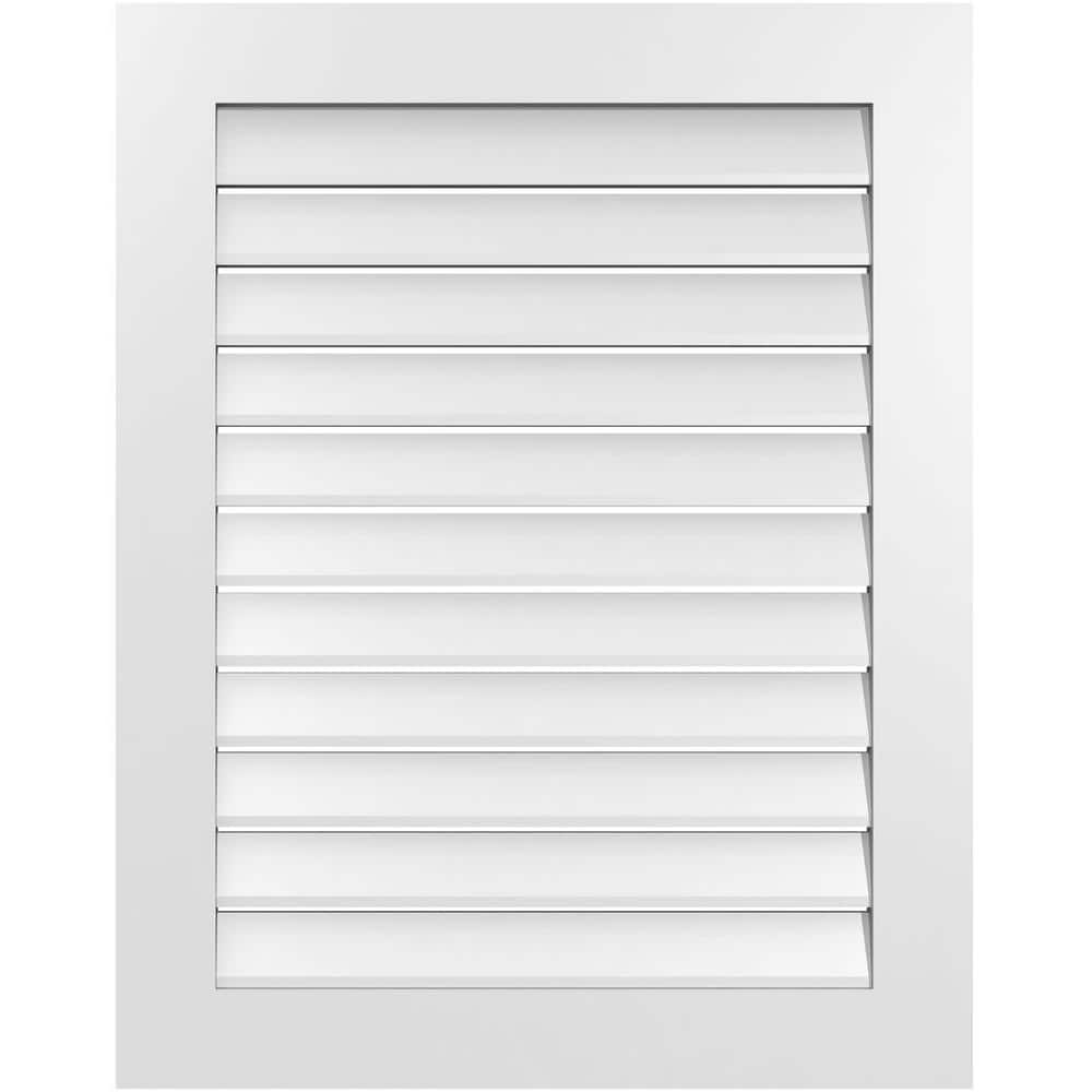 Ekena Millwork 30 in. x 38 in. Rectangular White PVC Paintable Gable ...