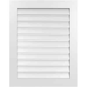 30 in. x 38 in. Rectangular White PVC Paintable Gable Louver Vent Functional