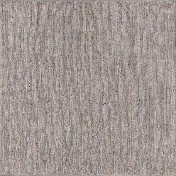 Unique Loom Braided Jute Dhaka Gray 8' 0 x 8' 0 Area Rug