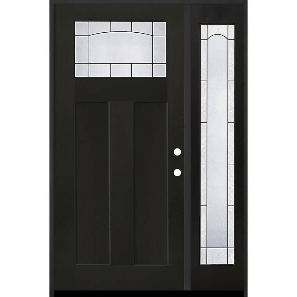 Regency 53 in. x 80 in. 1/4 TopL Empire Glass RHOS Onyx Mahogany Fiberglass Prehung Front Door w/14in-Full SL 4-9/16 price history on PriceWatchPro