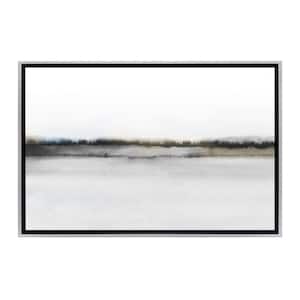 Neutral Abstract Landscape Framed Canvas Wall Art - 18 in. x 12 in. Size, by Kelly Merkur 1-pc Champagne Frame