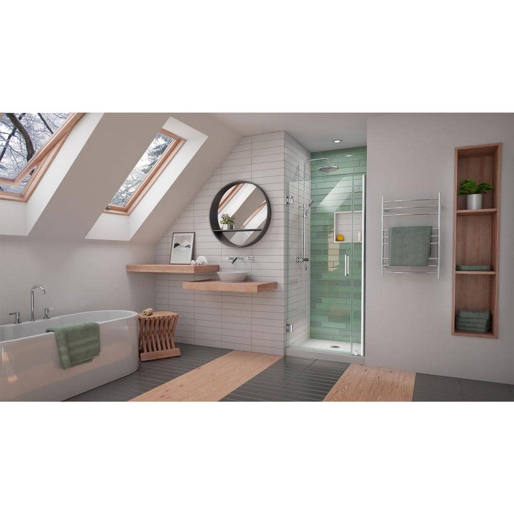 Unidoor-LS 29'' W x 72" H Frameless Hinged Shower Door with ClearMax Technology