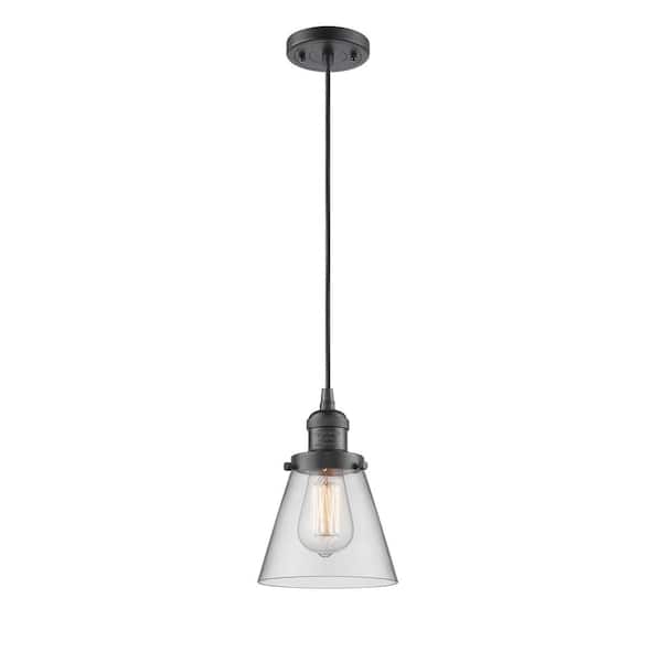 Innovations Cone 1 Light Oil Rubbed Bronze Clear Shaded Pendant Light With Clear Glass Shade