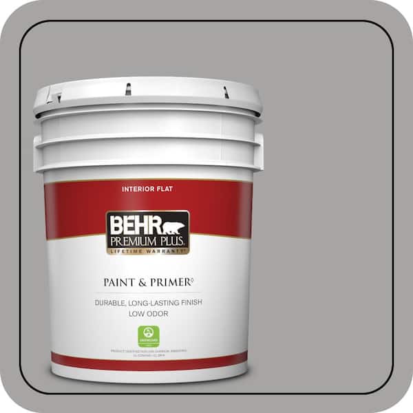 BEHR PREMIUM PLUS 5 gal. #PPU26-07 Smokey Wings Flat Low Odor Interior Paint & Primer