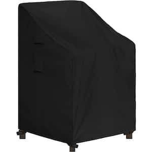 Waterproof Patio Furniture Cover 420D Silver-coated Stackable Patio Chair Cover Black, 35 in. x 35 in. x 47 in.